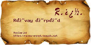 Révay Árpád névjegykártya